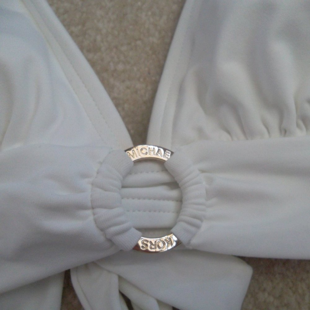 Michael Kors Logo Ring Triangle Halter Iconic Bikini Swimsuit - Picture 3 of 6